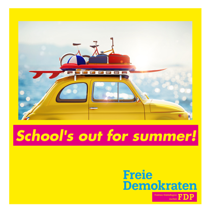 Die FDP Städteregion Aachen wünscht schöne Sommerferien!
