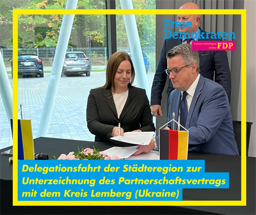 Partnerschaftsvertrag der Städteregion mit dem Kreis Lemberg (Ukraine)