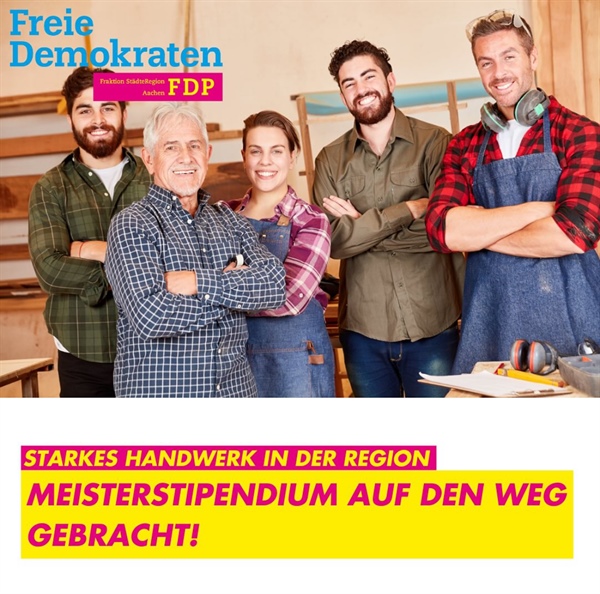 Meisterstipendium auf den Weg gebracht